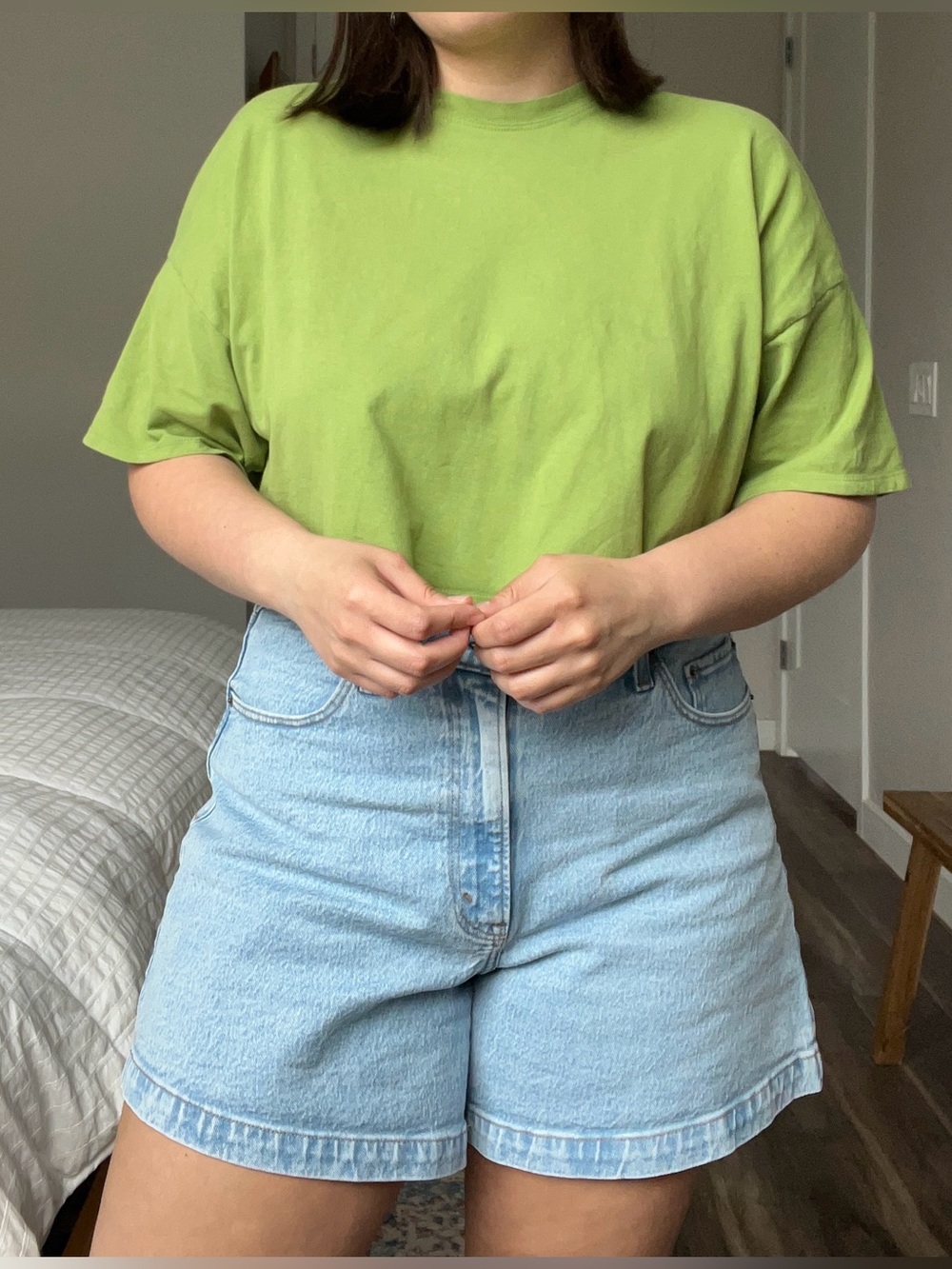 Boutique Chartreuse Green Large Cotton Tee